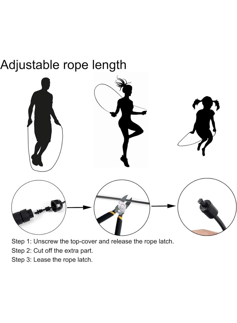 Zesen Jump rope, anti-tangling high-speed jump rope with ball bearings, suitable for adults and children, adjustable steel jump rope with foam handles, suitable for fitness, home workouts and body shaping. - Image 4