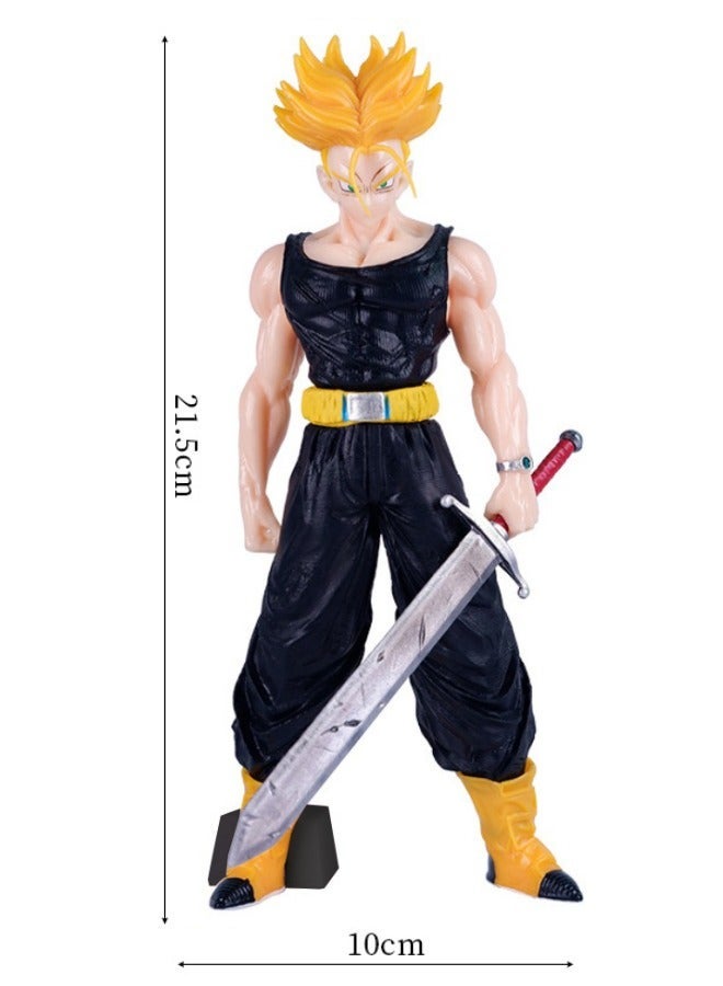 دراجون بول زد Dragon Ball Z - شخصية Torankusu ذات الشعر الأصفر، لعبة نموذج Dragon Ball GT، شخصية Super Saiyan Action، زينة نموذج واقعي للرسوم المتحركة، تمثال نموذجي فائق التجميع 21.5 سم - Image 2