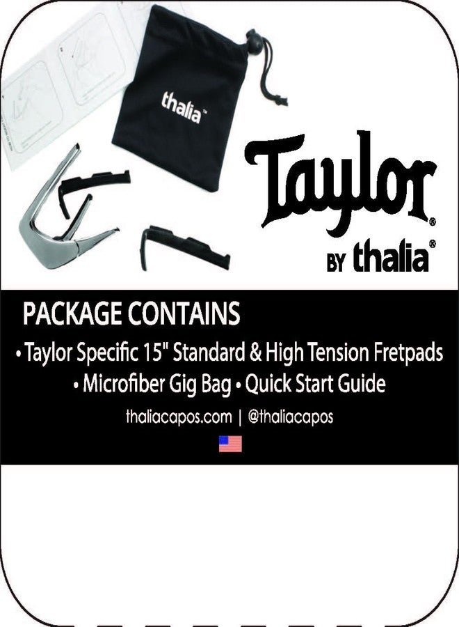 Thalia Taylor Black Chrome Finish Capo - Koa w/Black Taylor Logo - Image 4