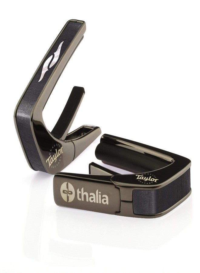 Thalia Taylor Black Chrome Finish Capo - Koa w/Black Taylor Logo - Image 1