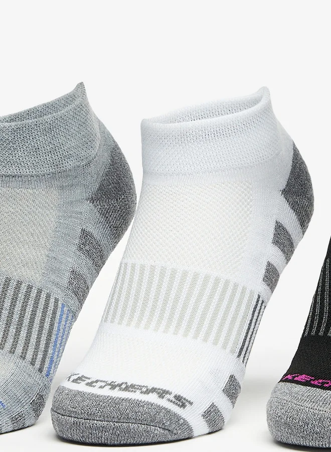 سكيتشرز جوارب رياضية نسائية طويلة من تيري بياقة دائرية