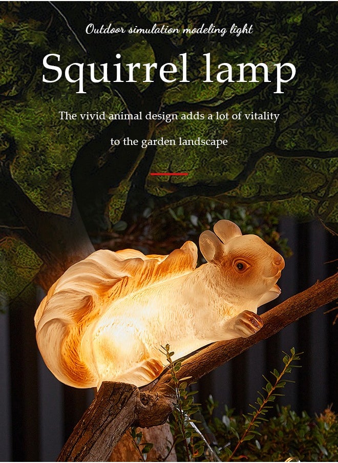 DUNISO Outdoor light, PVC cartoon simulation squirrel light, LED lawn light, waterproof and heat-resistant, suitable for courtyards, villas, parks, squares, 26 * 11cm  - Image 3