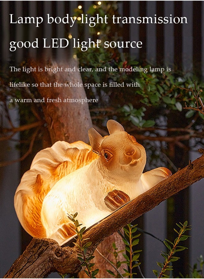 DUNISO Outdoor light, PVC cartoon simulation squirrel light, LED lawn light, waterproof and heat-resistant, suitable for courtyards, villas, parks, squares, 26 * 11cm  - Image 5