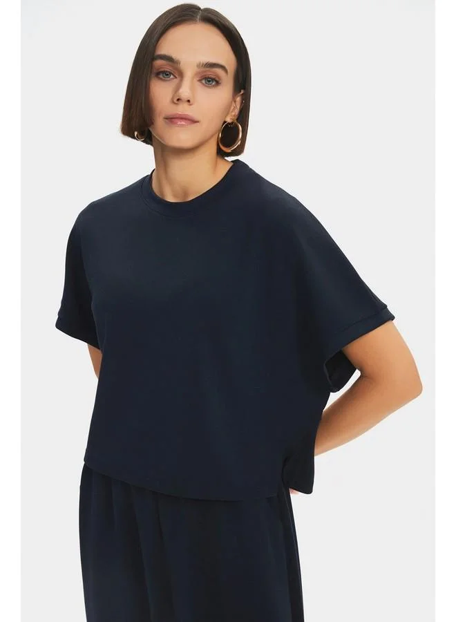 JUNE June Cotton Blend Short - Tshirt Set Smoke color