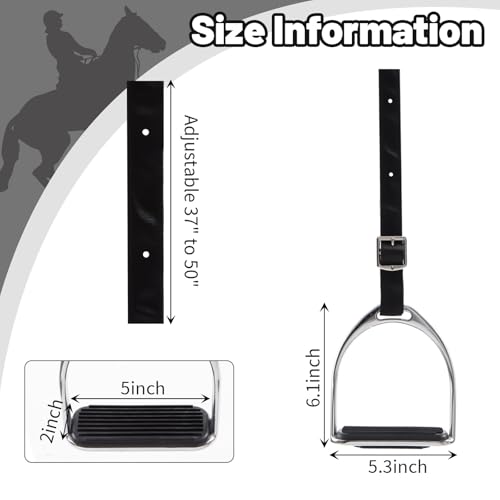Otoolling 1 Pcs Adjustable Stirrup Mounting Aid for Horse Riding 3750 Equestrian Step up Stirrup for Western English Saddle Nylon Strap NonSlip Rubber Pad Portable Horse Tack No Mounting Block - Image 3