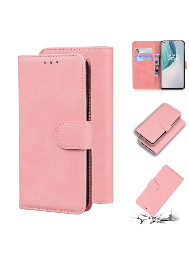S-TOP Case For OnePlus Nord N10 5G Skin Feel Pure Color Flip Leather Phone Case - Image 1