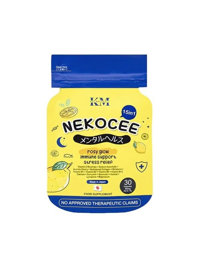 KM Nekocee 15in1 Rosy Glow 30 Capsules 