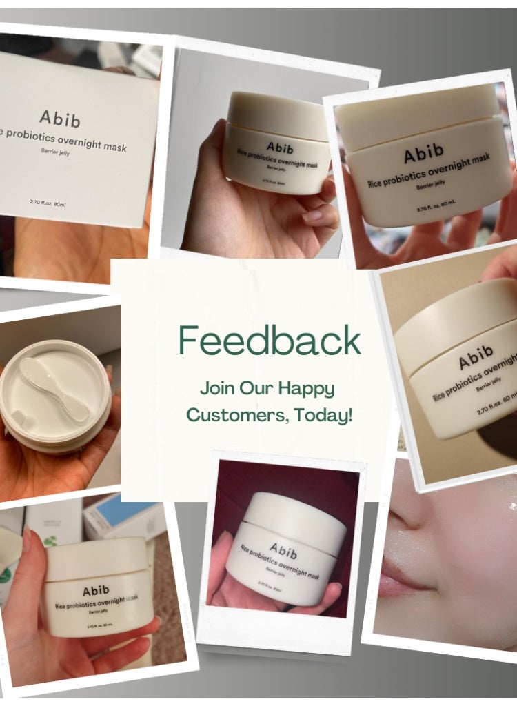 ابيب عبوة Abib Rice Probiotics Overnight Mask Barrier Jelly – ماسك مكثف للترطيب والتغذية لحاجز البشرة، قوام جل من أجل بشرة مرنة، أقل إجهاد 80 مل - Image 2