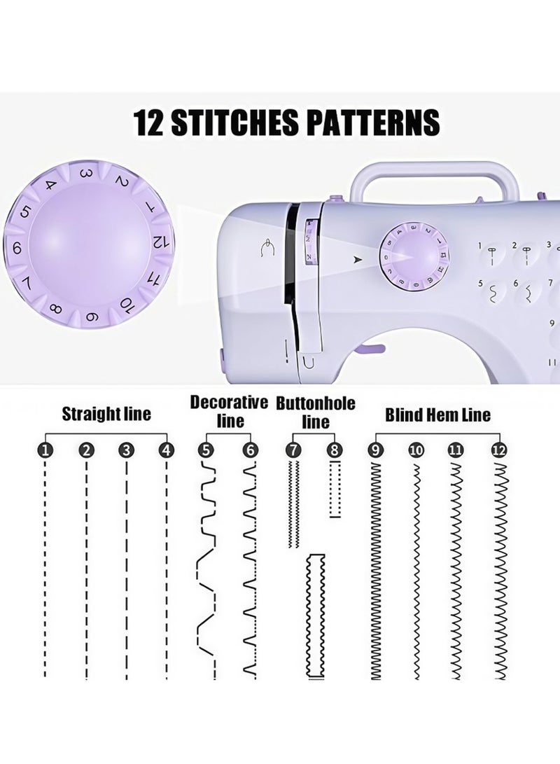 Leon Home 12 Needle Electric Sewing Machine - Bi-Directional Sewing for Home and Travel, Garment Hemming + Hemming + Buttonholes - Image 3