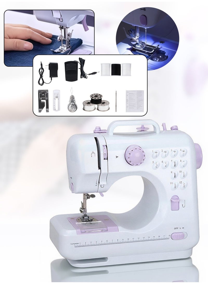 Leon Home 12 Needle Electric Sewing Machine - Bi-Directional Sewing for Home and Travel, Garment Hemming + Hemming + Buttonholes - Image 1