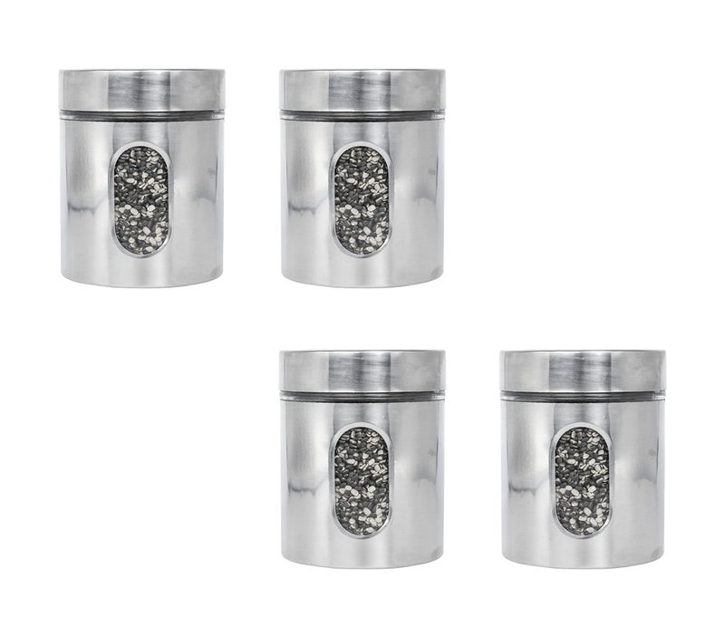 Femora 1000 ML Glass Window Jars Set of 2 � Airtight, See-Through Storage with 1-Year Warranty � Ideal for Snacks, Spices, Fry Food, Pickles & Cookies � Silver Lid - Image 1