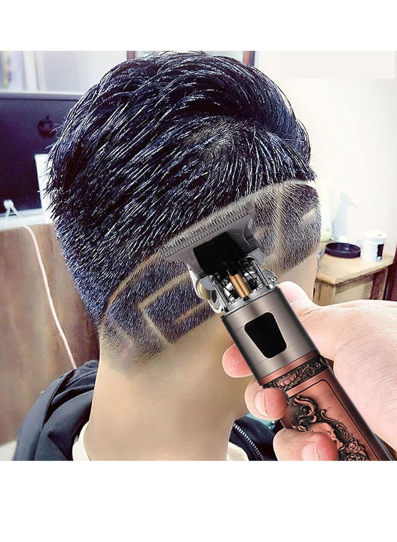 Hair Clippers for Men, Professional Hair Trimmer T-Blade Trimmer Electric Haircut Kit Cordless Rechargeable Zero Gapped Edgers Clippers Beard Trimmers Grooming Kit Men's Gift - Image 5