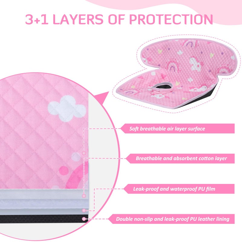 INFANZIA Dry Seat, Car Seat Protector Waterproof Carseat Liner Potty Training Toddlers, Baby and Infants, Piddle Pad for Carseats Strollers (Pink, 2 Packs) - Image 4