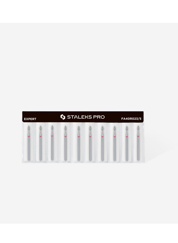 STALEKS PRO Diamond nail drill bit, “drop” , red, head diameter 2,3 mm/ working part 5 mm - Image 3