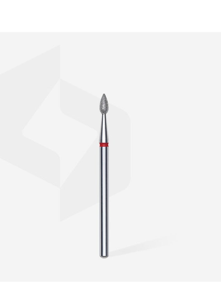 STALEKS PRO Diamond nail drill bit, “drop” , red, head diameter 2,3 mm/ working part 5 mm - Image 2