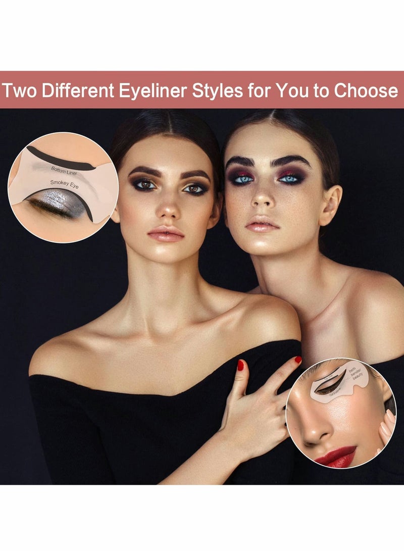 KASTWAVE 20 Pcs Eyeliner Stencil Reusable Smudgeproof Cat Eye Smoky Eye Eyeliner Template Stencil, Beauty Accessories Tools - Image 2