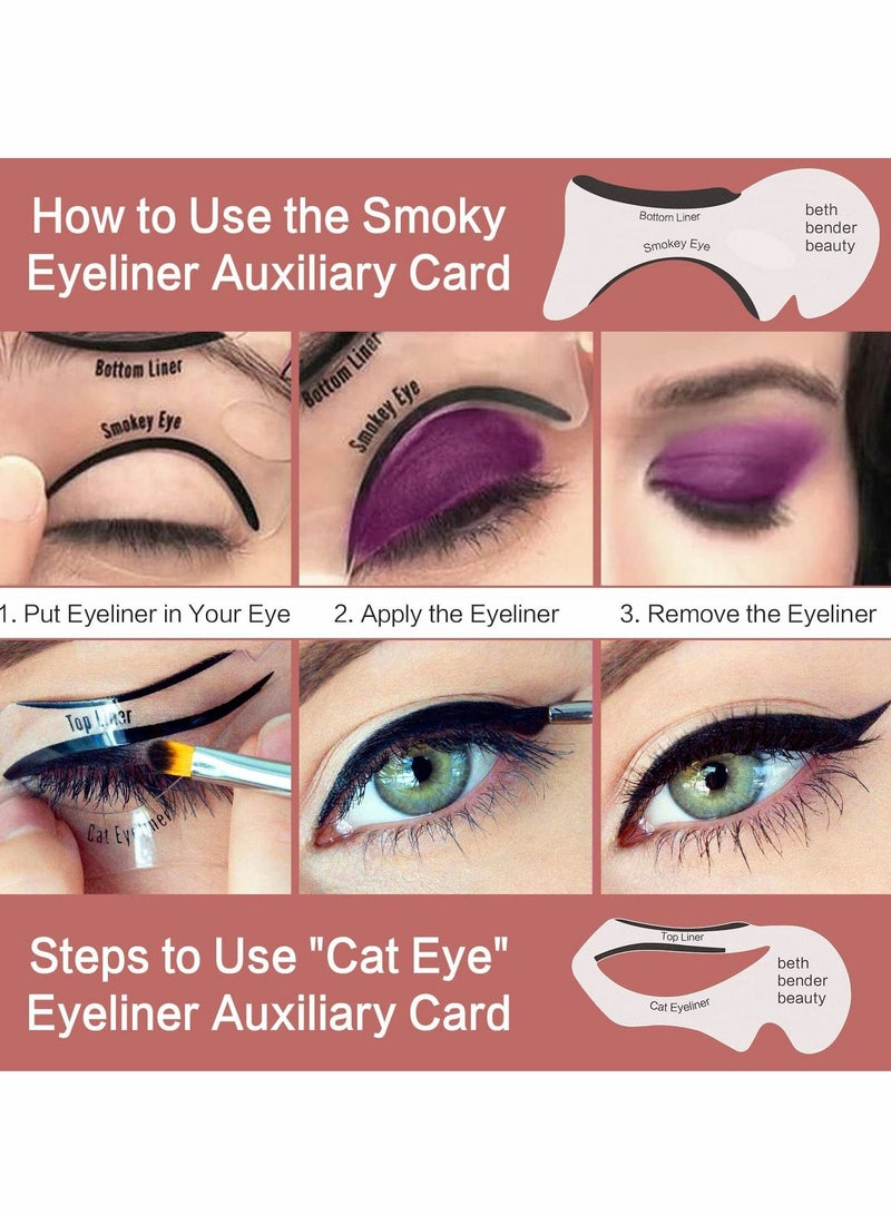 KASTWAVE 20 Pcs Eyeliner Stencil Reusable Smudgeproof Cat Eye Smoky Eye Eyeliner Template Stencil, Beauty Accessories Tools - Image 5