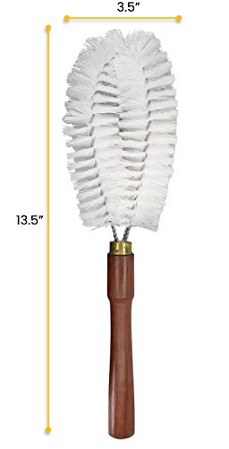 EISCO Nylon Bristle Cleaning Brush, 13.5" - Wooden Handle - Ideal for Scrubbing Glassware, Labware, Beakers, Bottles, Cups, Jars, Dishes, Vases up to 4" in Diameter - Image 4