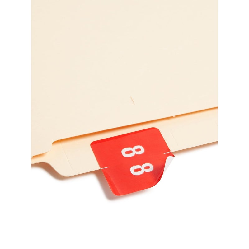 Smead DCC Color-Coded Numeric Label, 8, Label Roll, Red, 250 Labels per Roll (67428) - Image 2