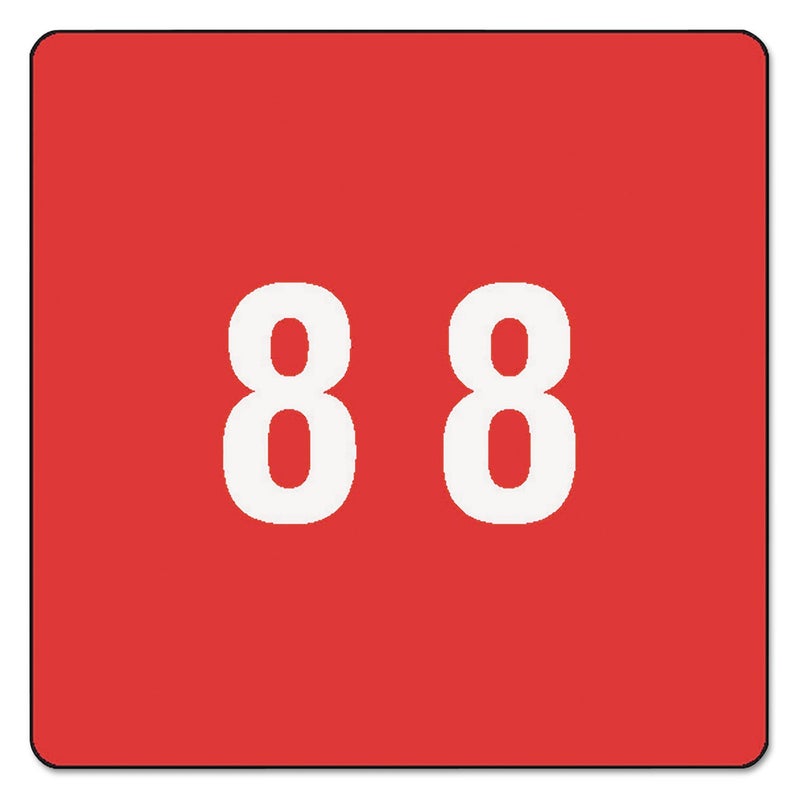 Smead DCC Color-Coded Numeric Label, 8, Label Roll, Red, 250 Labels per Roll (67428) - Image 1