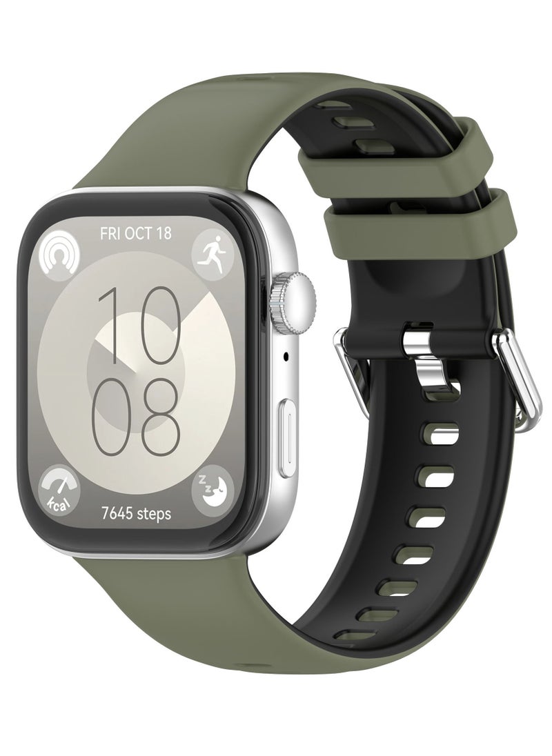 HW 2PCS Suitable For Huawei Watchfit3 Strap Silicone Double-Sided Contrasting Huawei Fit3 Two-Color Strap  - Image 5