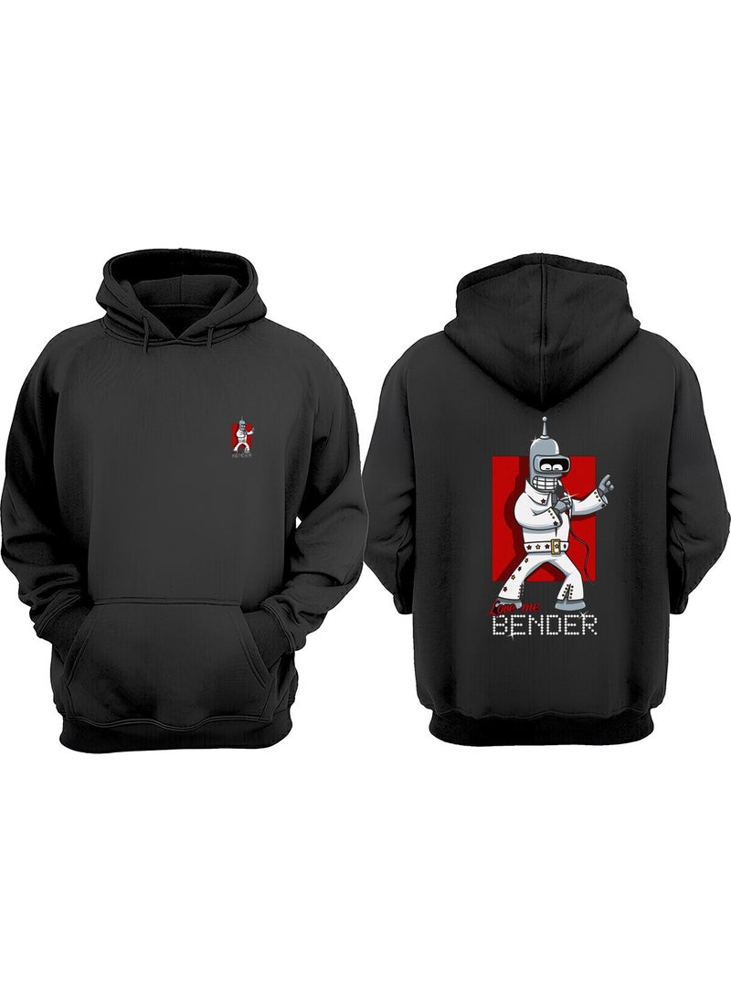 The Wert - Unisex Love Me Bender Design Front Back Printed Regular Fit Black Sweatshirt - Image 1