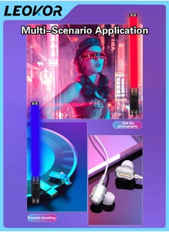 ليوكور ضوء فيديو ملء محمول باليد RGB، ضوء حلقة ملء التصوير الفوتوغرافي، ضوء تصوير داخلي، ضوء جو حي خارجي كامل الألوان، ضوء عصا LED  - Image 3
