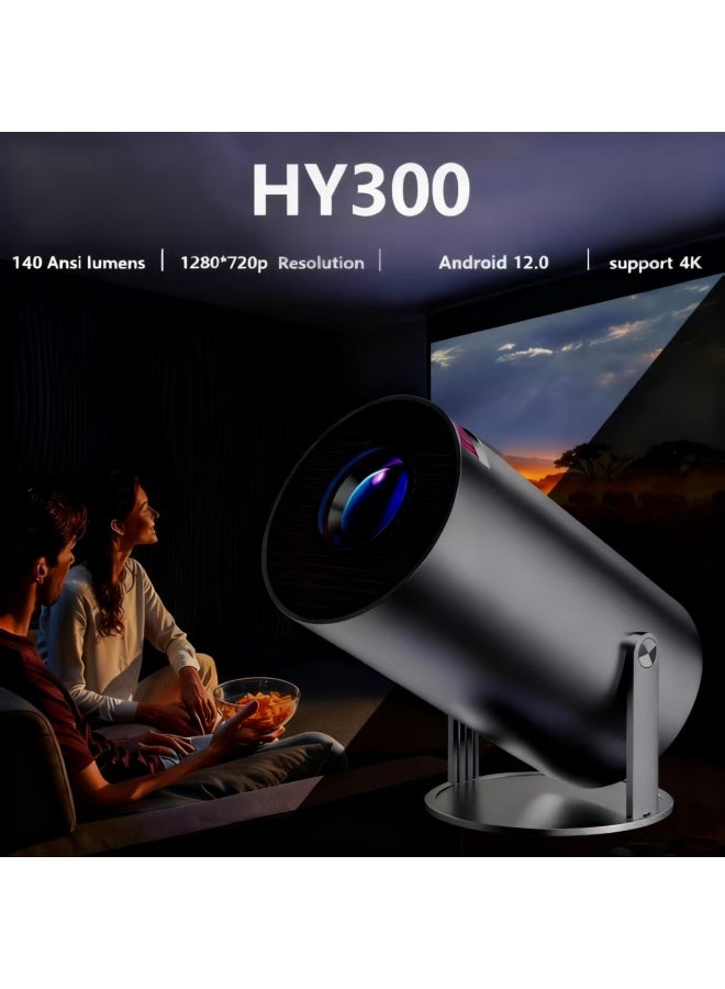 ALTRONE HY300 Smart Projector Android 12, Native 720P Resolution, Supports 4K Input, 180° Rotatable Mini Projector with Auto Keystone, Screen Mirroring for iOS & Android - Image 2