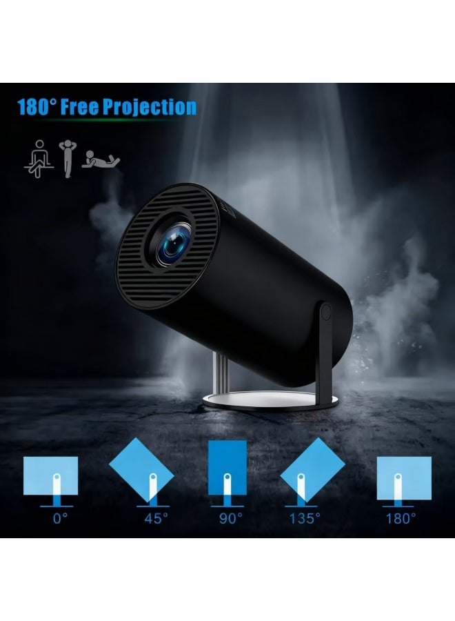 ALTRONE HY300 Smart Projector Android 12, Native 720P Resolution, Supports 4K Input, 180° Rotatable Mini Projector with Auto Keystone, Screen Mirroring for iOS & Android - Image 3