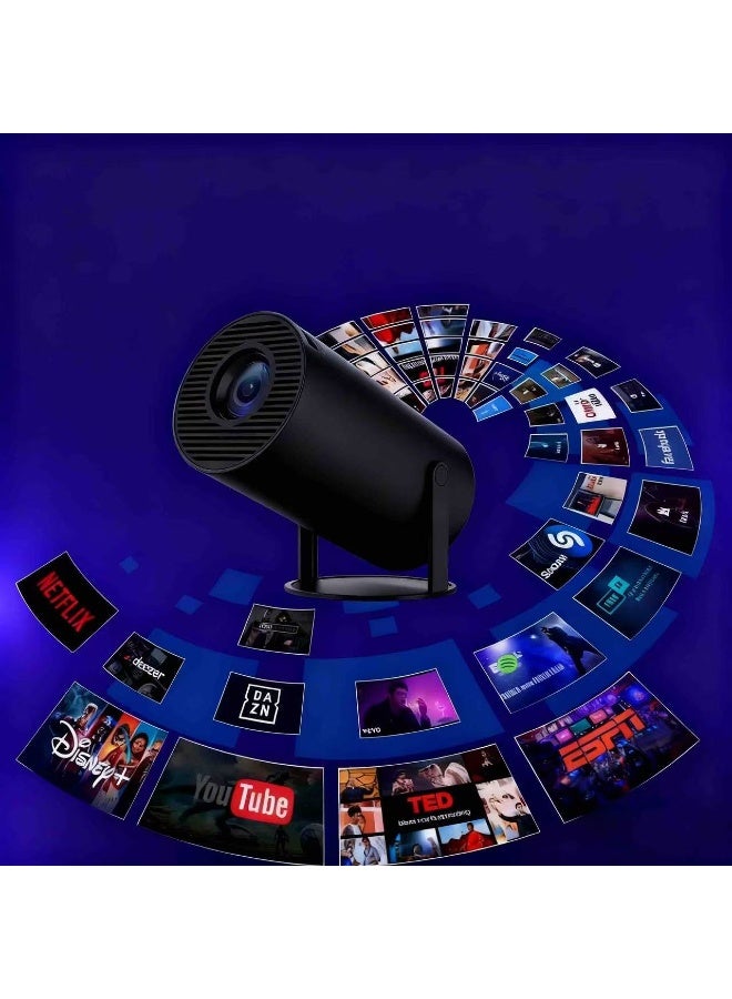 ALTRONE HY300 Smart Projector Android 12, Native 720P Resolution, Supports 4K Input, 180° Rotatable Mini Projector with Auto Keystone, Screen Mirroring for iOS & Android - Image 4