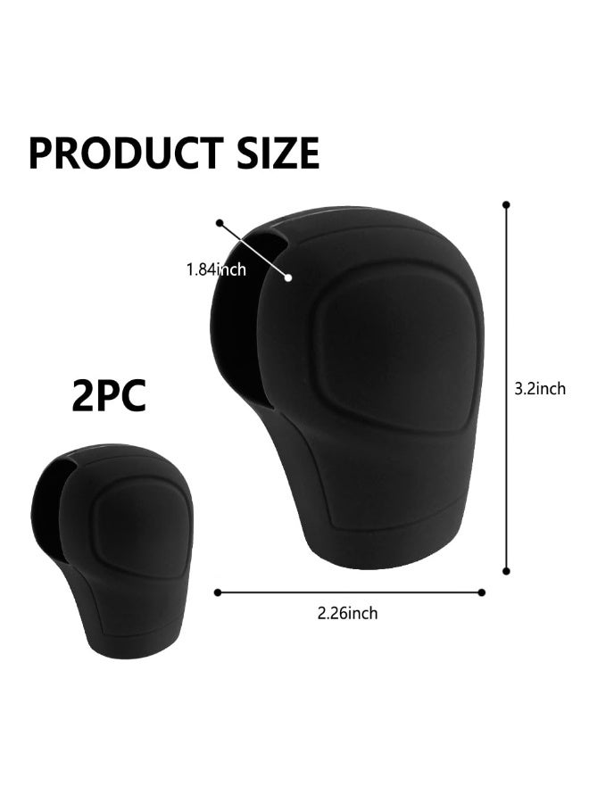 Car Gear Shift Cover - Silicone Auto Gear Shift Knob Cover - Preventing Automatic Shifter Knobs Aging - Universal Car Interior Decor Accessories for Women or Man (Black) - Image 2