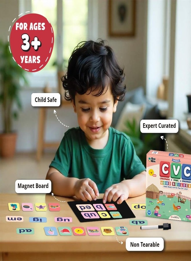 GiniMini CVC Word Builder - Letter Tiles & Whiteboard - Learn to Read, Write & Build CVC Words - Educational Toy for Kids 3 4 5 6 Years - Image 3