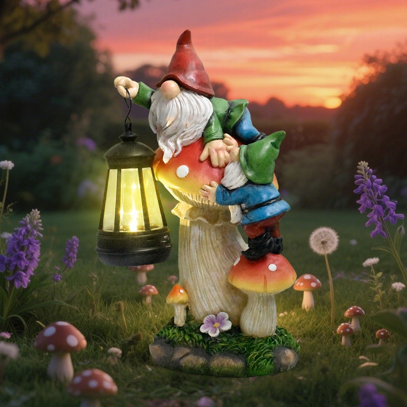 Garden Creative Flocked Gnome Elf Solar Outdoor Light for Garden Path Balcony Lawn Decor - Image 5