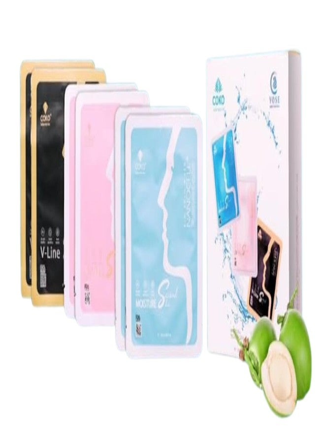 Yose Bio Mask Vegan Coconut Water Mask Sheet Hydration and Moisture Skin Rejuvenation Revitalization and Brightening Anti Aging Mat Na Sinh Hoc Yose Bio - (6 Packs/Box) - Image 1