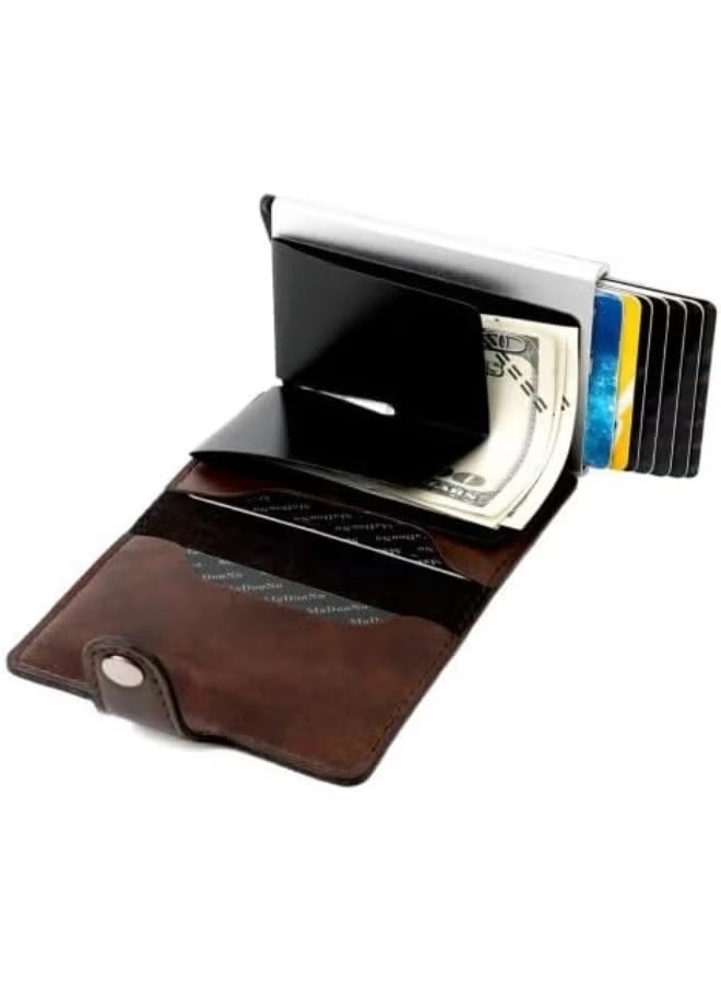 زوبا محفظة بطاقات من الجلد بتصميم حصان امبريال مع زر كبس للاغلاق (هافان) - Image 3