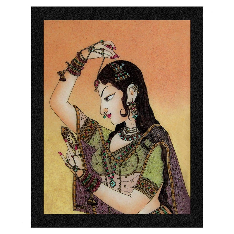ArtX Paper Bani Thani Aaina Wall Art Multicolor Traditional 100 X 130 inches Set of 1