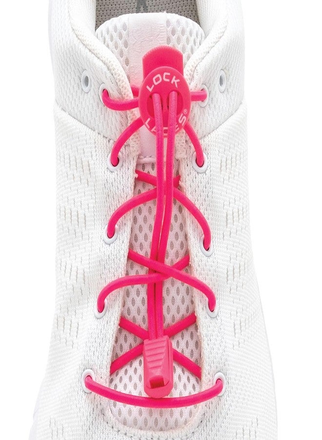 LOCK LACES Elastic No Tie Shoe Laces (Pack of 2) One Size Fits All, for Kids and Adults, Elastic No Tie Shoe Laces (Pink-green) - Image 2