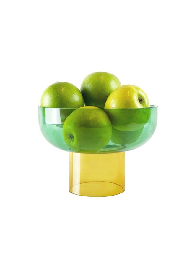 Cloudnola Reversible Decorative Glass Bowl, Green and Yellow, 8" dia x 5.6", For Entertaining, Fruit Bowl, Centerpiece Bowl, Ideal Gift for Weddings, Birthday, Anniversary or Any Occasion - Image 1
