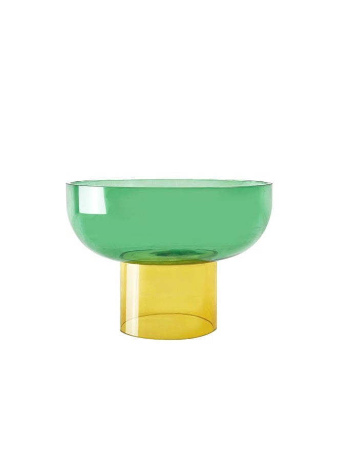 Cloudnola Reversible Decorative Glass Bowl, Green and Yellow, 8" dia x 5.6", For Entertaining, Fruit Bowl, Centerpiece Bowl, Ideal Gift for Weddings, Birthday, Anniversary or Any Occasion - Image 2