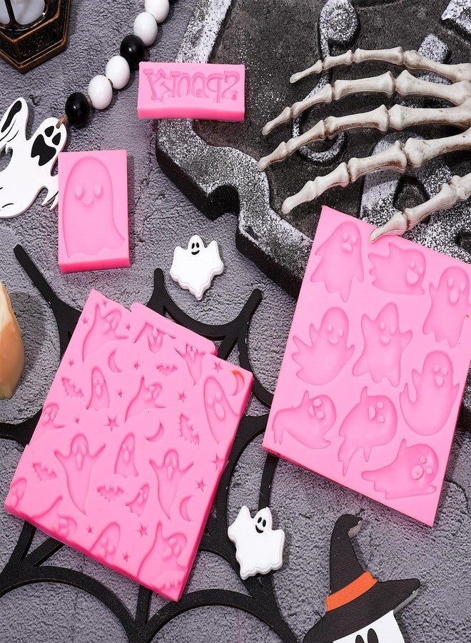 Whaline 4 Packs Halloween Ghost Fondant Silicone Molds Cute Spooky Ghost Chocolate Candy Mould for Halloween Kitchen Party Baking Crafts Decor Supplies - Image 5
