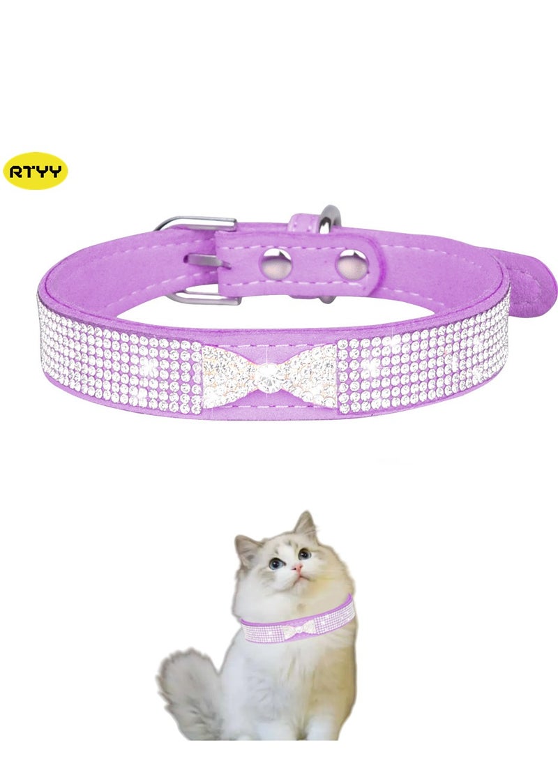RTYY Cat Collar with Diamonds, Rhinestone Pet Collar Elastic Adjustable Collar Cat and Dog Small Pet Necklace Jewelry - Image 1