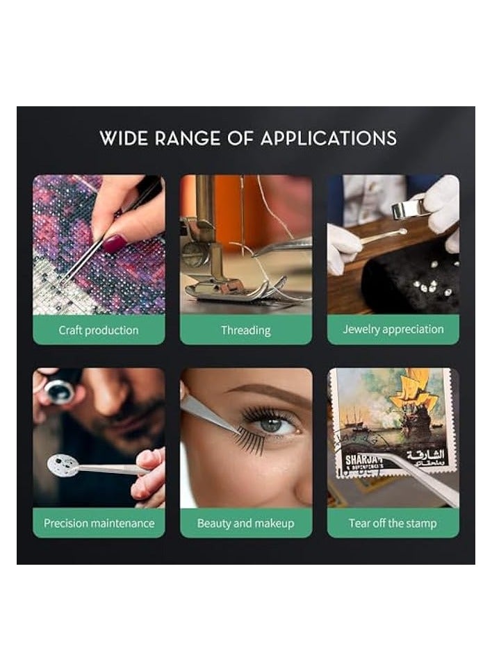 PROMASS Anti-Static Stainless Steel Tweezers Precision Tweezers Set, for Electronics Laboratory Work Jewelry-Making Craft Soldering Etc 4 Pieces - Image 3