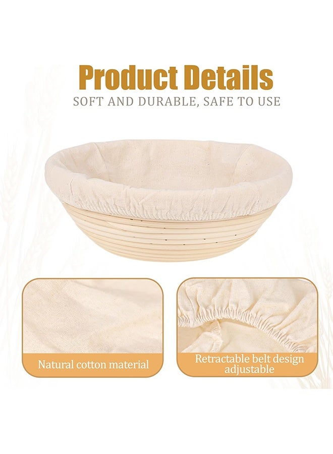 RedMapleTEK 2 Pcs Bread Proofing Basket Cloth Liner Baking Dough Basket Cover Natural Rattan Banneton Proofing Cloth for Bakery Home Baking, about 10 inch - Image 3