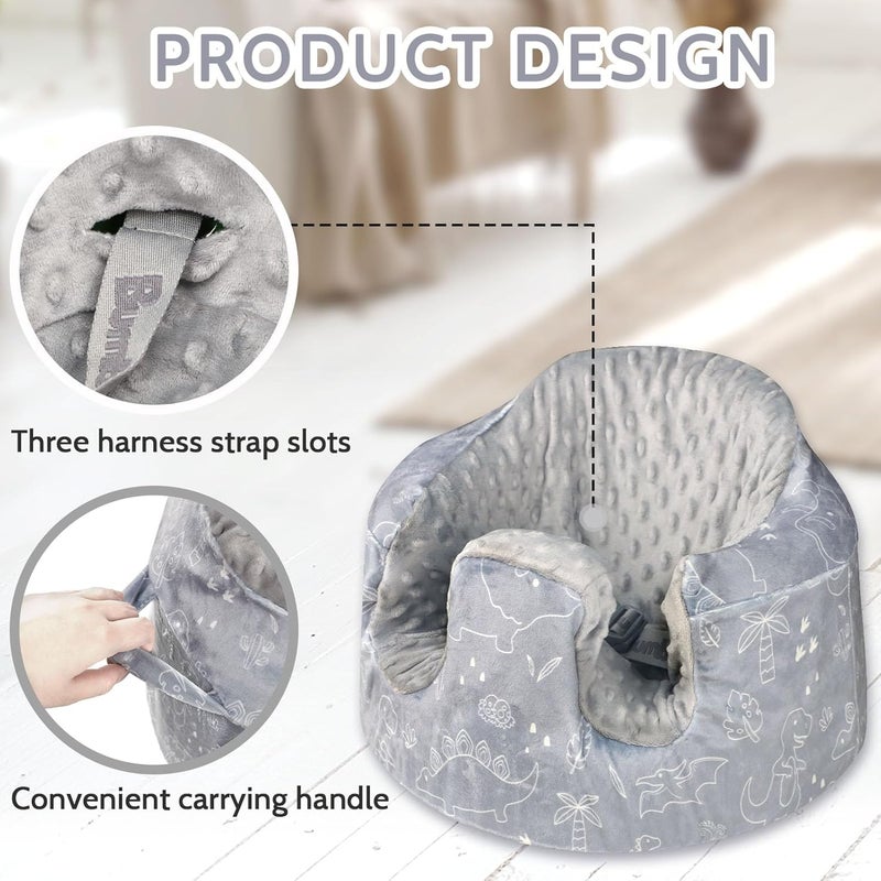 DILIMI Minky Seat Cover Compatible with Bumbo Seat Removable Ultra Soft Comfortable Warm Seat Slipcover for Baby Boy and Girl Dinosaur - Image 3