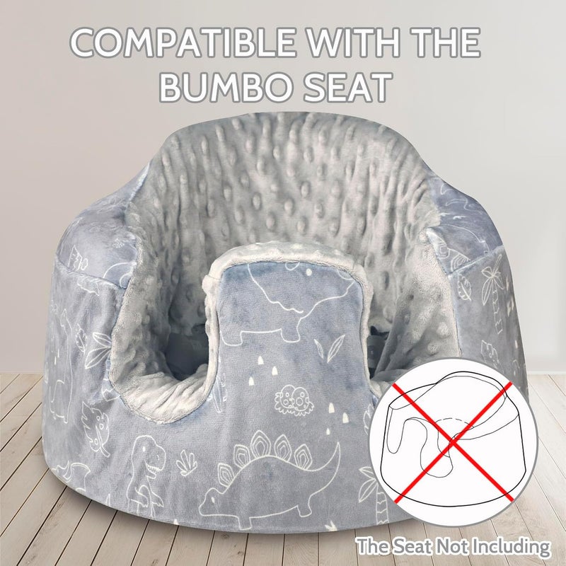 DILIMI Minky Seat Cover Compatible with Bumbo Seat Removable Ultra Soft Comfortable Warm Seat Slipcover for Baby Boy and Girl Dinosaur - Image 4