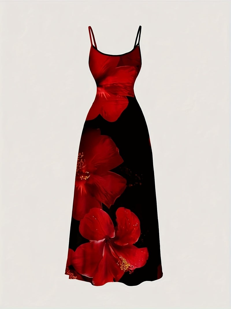 Women's Casual Floral Print Dress, Suitable for Vacations, Dates, and Party Attire - Image 4