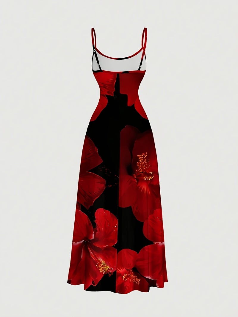 Women's Casual Floral Print Dress, Suitable for Vacations, Dates, and Party Attire - Image 2