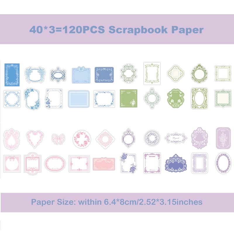 Maxleaf 120pcs Vintage Scrapbooking Letter Writing Paper for Journaling Supplies, Aesthetic Decorative Craft Material Paper for Junk Journals Planner Scrapbook - Image 3