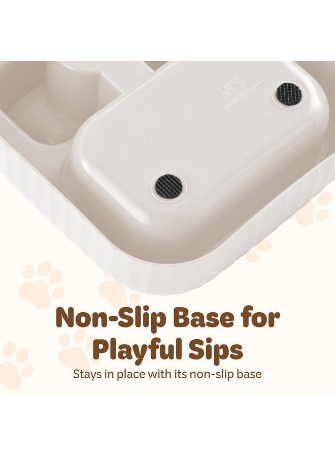 desired tools Desired Tools 2 in 1 Pet Food and Water Dispenser, Dog & Cat Food Bowl with Automatic Pet Water Dispenser, Convenient, Leak Proof & Stable Pet Feeder with Water Filtration & Training Bell (White) - Image 4