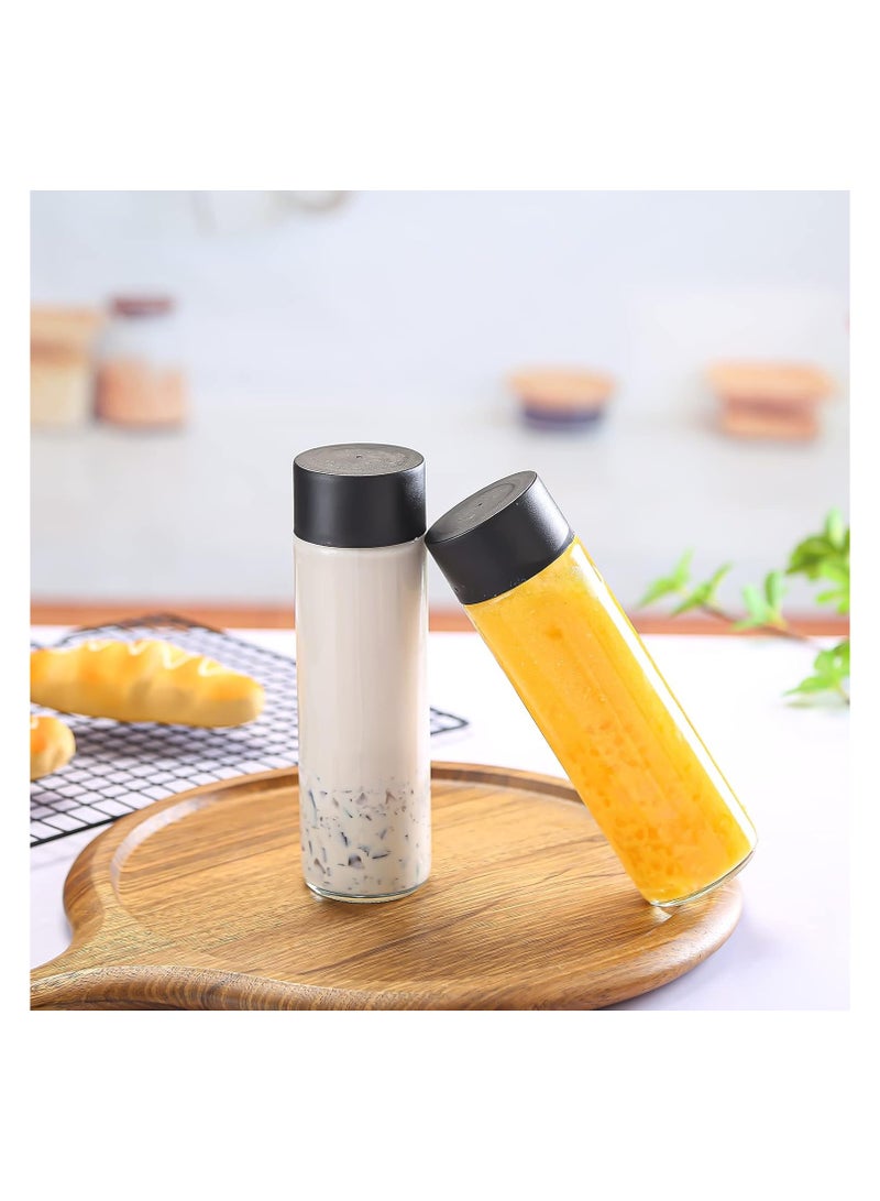 Luxoraq 6PCS 300ML Clear Plastic Juice Bottles with Tamper-Seal Lids – Reusable PET Beverage Containers for Smoothies, Milk, Juice, Coffee, Water & Ramadan Iftari Soft Drinks - Image 3